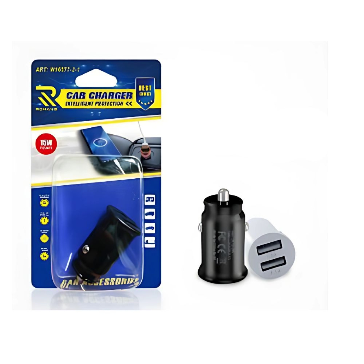 Φορτιστής Αυτοκινήτου Dual USB W16930-2 – 3.1A / 15W, Μαύρο