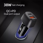 Φορτιστής Αυτοκινήτου W16929-2 Dual USB 38W με PD 20W & QC3.0 – Carbon