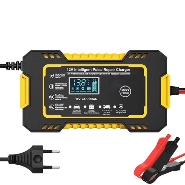 Φορτιστής μπαταρίας αυτοκινήτου 6A 6V - 12V HL18668-30, Κίτρινο