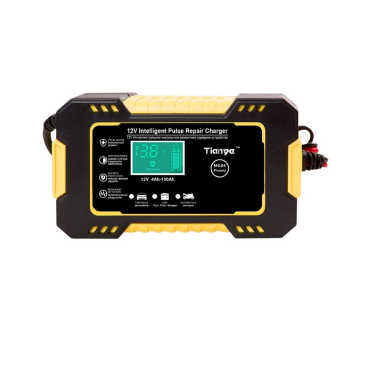 Φορτιστής μπαταρίας αυτοκινήτου 6A 6V - 12V HL18668-30, Κίτρινο