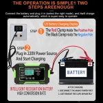 Φορτιστής μπαταρίας αυτοκινήτου 6A 6V - 12V HL18668-30, Κίτρινο