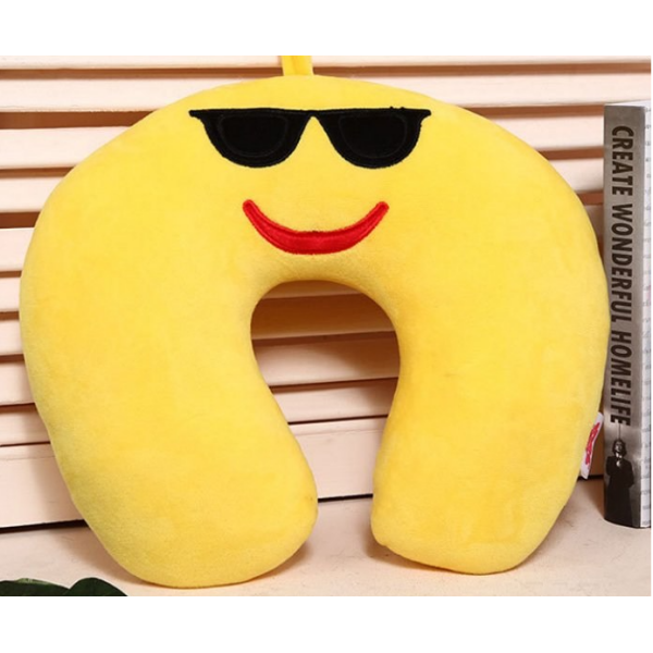 Φουσκωτό Μαξιλάρι Αυχένα Ταξιδίου Memory Foam 2802724 Emoticon Glasses