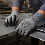 Γάντια Αντοχής Κοπής PU XXL Γκρι-Μαύρα Kmt Tools 2385812