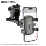 Borofone BH99 Βάση Κινητού Αυτοκινήτου Με Ρυθμιζόμενα Άγκιστρα – Για Παρμπρίζ & Ταμπλό – Μαύρη