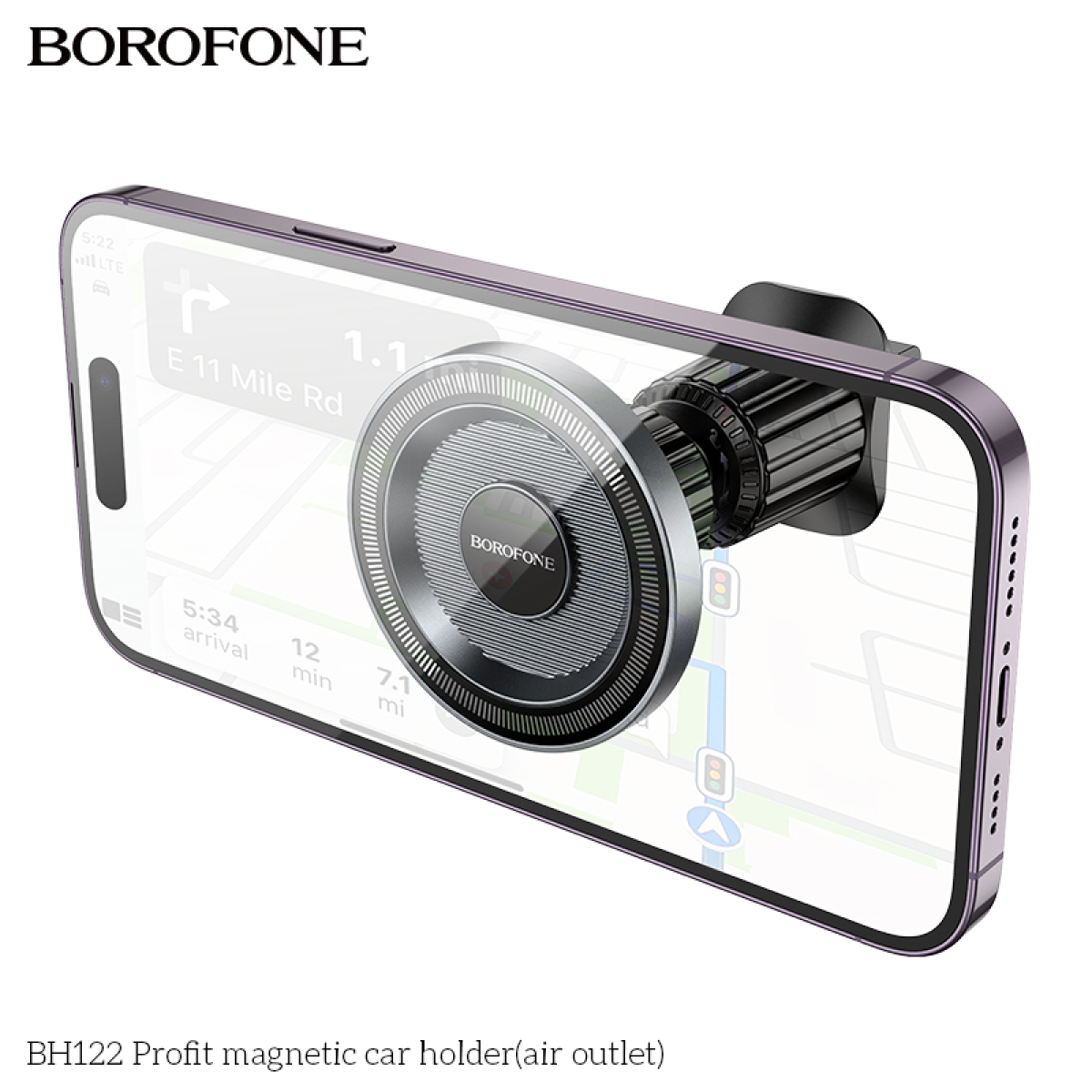 Borofone BH122 Profit Μαγνητική Βάση Κινητού Αυτοκινήτου – Για Αεραγωγό – Μαύρη