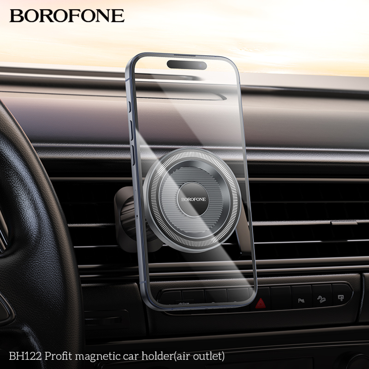 Borofone BH122 Profit Μαγνητική Βάση Κινητού Αυτοκινήτου – Για Αεραγωγό – Μαύρη