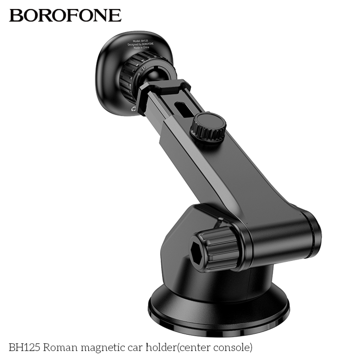 Borofone BH125 Roman Μαγνητική Βάση Στήριξης Κινητού για Ταμπλό ή Παρμπρίζ - Μαύρο/Κόκκινο