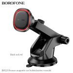 Borofone BH125 Roman Μαγνητική Βάση Στήριξης Κινητού για Ταμπλό ή Παρμπρίζ - Μαύρο/Κόκκινο