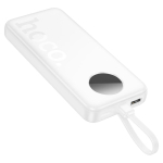 Hoco J132 Sabio Power Bank 10000mAh – PD 20W + QC 22.5W με Ενσωματωμένα Καλώδια & LED Οθόνη – Λευκό