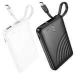 Hoco J134 Strong Power Bank 5000mAh με Ενσωματωμένο Καλώδιο Type C – Λευκό