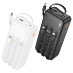 Hoco J146B Night Tide Power Bank 30000mAh 20W με 4 Ενσωματωμένα Καλώδια & USB-A – Μαύρο