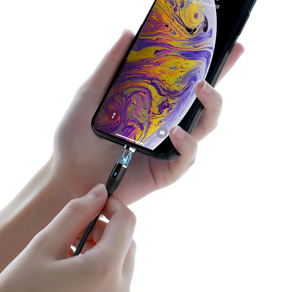Hoco U76 Fresh Μαγνητικό Καλώδιο Φόρτισης USB σε Lightning – 1.2m - Μαύρο