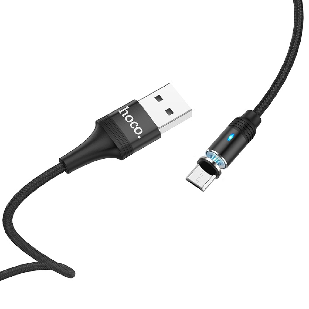 Hoco U76 Fresh Μαγνητικό Καλώδιο Φόρτισης USB σε Micro-USB – 1.2m - Μαύρο