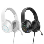 Hoco W108 Sue Gaming Headphones με Μικρόφωνο, Φωτισμό & Διπλή Σύνδεση – Λευκά