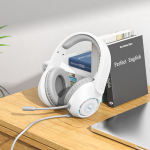 Hoco W108 Sue Gaming Headphones με Μικρόφωνο, Φωτισμό & Διπλή Σύνδεση – Λευκά