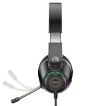 Hoco W108 Sue Gaming Headphones με Μικρόφωνο, Φωτισμό & Διπλή Σύνδεση – Μαύρα