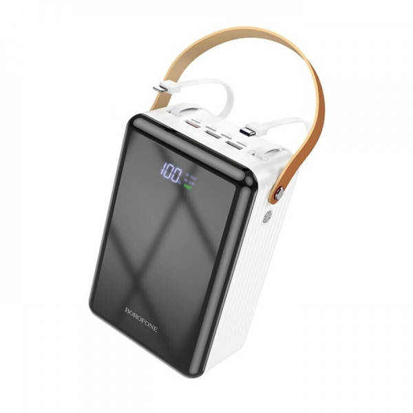 Borofone BJ32 Power Bank 80000mAh με 3 Θύρες USB-A & Quick Charge 3.0 – Λευκό