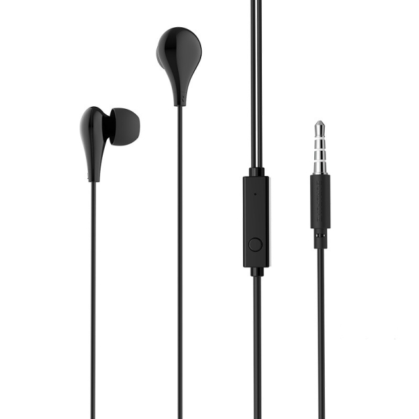 BOROFONE BM24 Milo – Ενσύρματα Ακουστικά In-Ear με Μικρόφωνο & Κουμπί Ελέγχου – Μαύρα