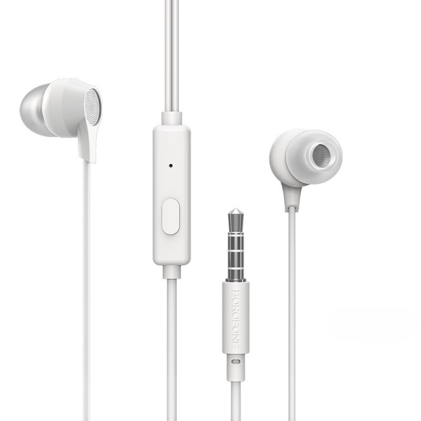 BOROFONE BM28 Tender Sound Ενσύρματα Ακουστικά με Μικρόφωνο & Πλήκτρο Ελέγχου – Λευκό