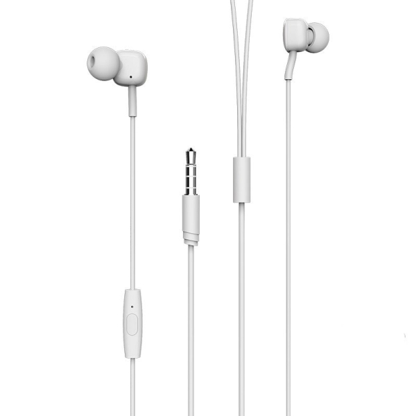 BOROFONE BM34 Intelligent – Ενσύρματα Ακουστικά με Μικρόφωνο & Κουμπί Ελέγχου – 3.5mm Jack – Λευκά