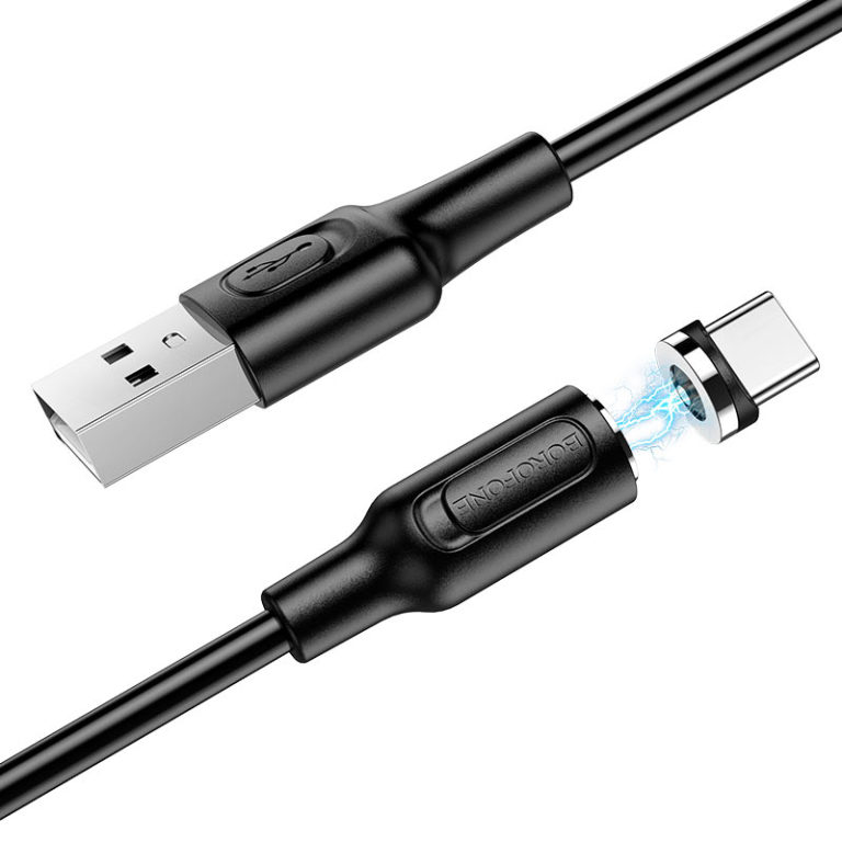 Borofone BX41 Amiable Μαγνητικό Καλώδιο Φόρτισης USB σε Type-C – 1m - Μαύρο