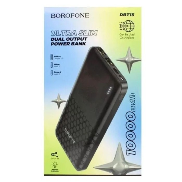 Borofone DBT15 Power Bank 10000mAh – Μαύρο