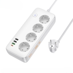 Hoco AC22 Sunlight Πολύπριζο Γραφείου 4 Θέσεων με 4 Θύρες USB (PD30W/1C3A) – Καλώδιο 3m- Λευκό