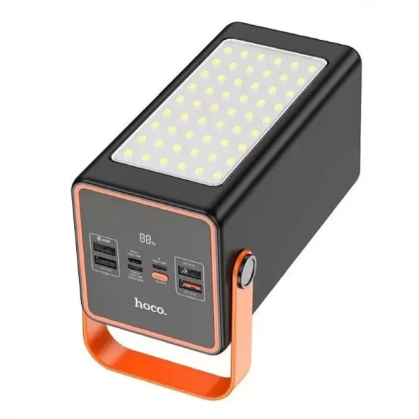 Hoco Action DB49 Power Bank 100000mAh με PD & QC, 4 Θύρες USB, Type-C και Ενσωματωμένο Φακό – Μαύρο