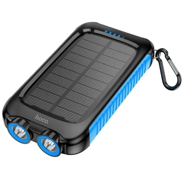 Hoco DB51 Ηλιακό Power Bank 8000mAh με Θύρες USB-A & USB-C – Μαύρο/Μπλέ
