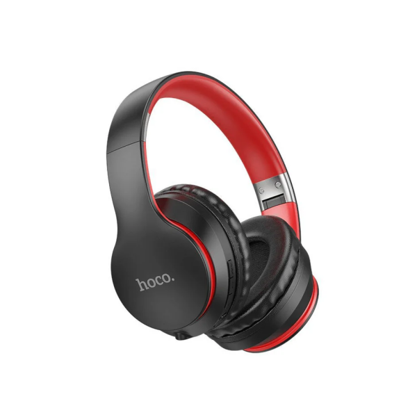 Hoco ESD16 Over Ear Ασύρματα Bluetooth Ακουστικά με Μικρόφωνο & Ενσύρματη Σύνδεση – 40 Ώρες Χρήσης - Μαύρο/Κόκκινο