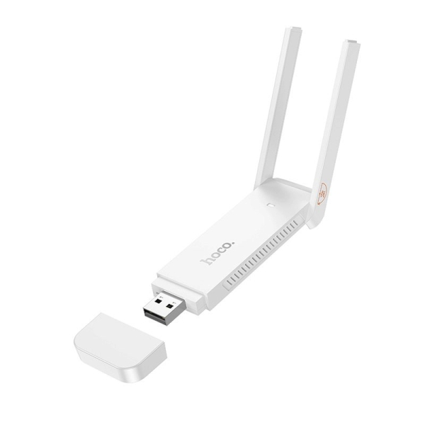 Hoco HI40 Ασύρματο USB Dongle – Φορητό WiFi Hotspot 2.4GHz, 150Mbps, για Ευρώπη, Ασία & Αφρική – Λευκό