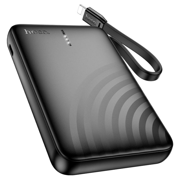 Hoco J134 Strong Power Bank 5000mAh με Ενσωματωμένο Καλώδιο Lightning (iP Version) – Μαύρο