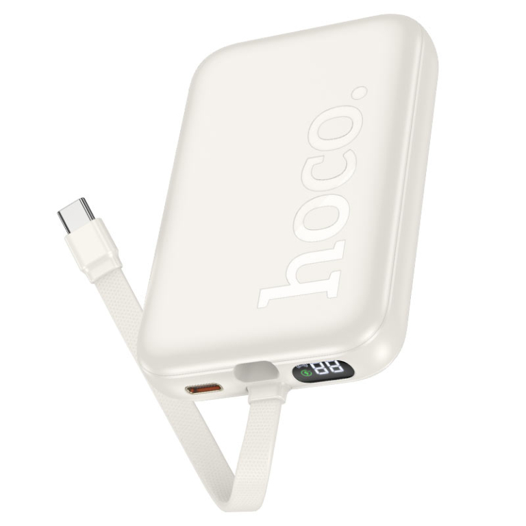 Hoco Q35 Portable Power Bank 10000mAh PD20W με Ασύρματη Μαγνητική Φόρτιση & Καλώδιο Type-C σε Lightning - Ασημί
