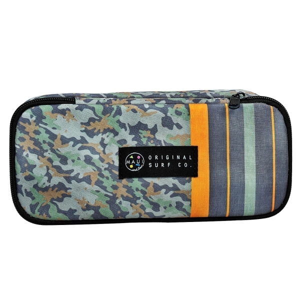 Κασετίνα Βαρελάκι Οβάλ Maui Retro Camo 23x10x6cm – Με Μπροστινή Θήκη Οργάνωσης