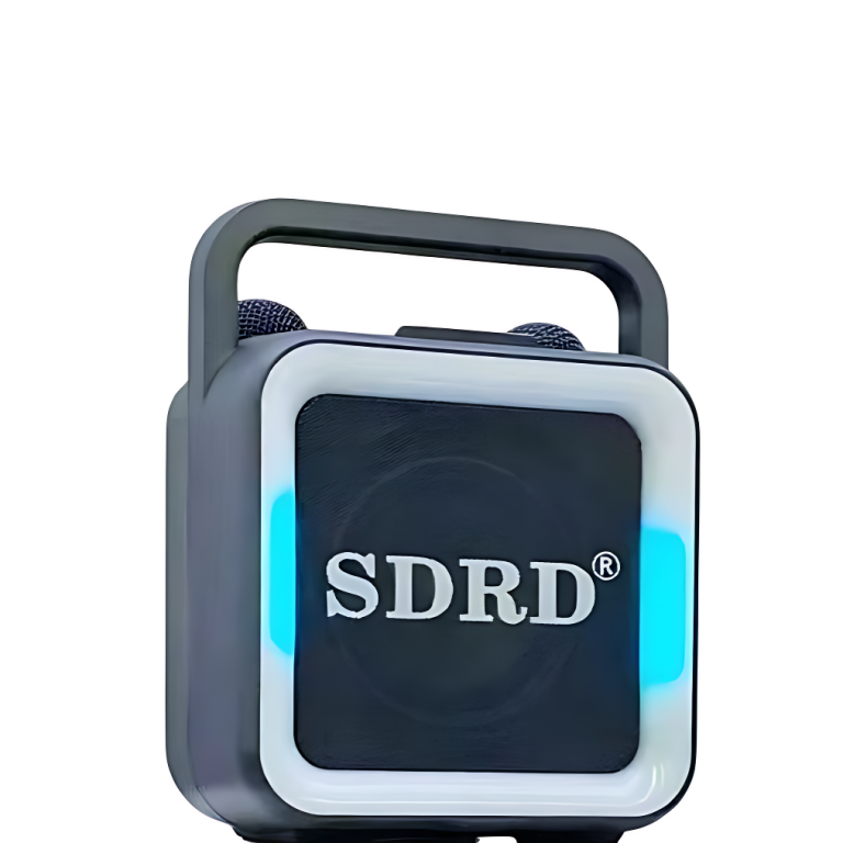 SDRD SD-516 Φορητό Ηχείο Karaoke με 2 Ασύρματα Μικρόφωνα, Bluetooth, LED Φώτα & Θύρες USB/Type-C - Μαύρο