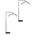 Σετ 2τμχ Επιδαπέδιο Φωτιστικό LED Half Moon 36W με Τηλεχειριστήριο HD-M6X – Μαύρο
