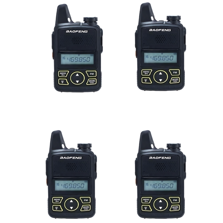 Σετ 4 Τεμαχίων Baofeng BF-T1 Ασύρματοι Πομποδέκτες PMR 1.5W με Μονόχρωμη Οθόνη