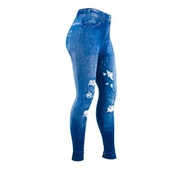 Τζιν Κολάν Slim N Lift Caresse Jeans – Ripped Blue (S/M)