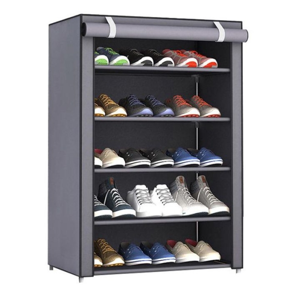 Υφασμάτινη Παπουτσοθήκη 5 Ραφιών SDS-21387 – 60x30x90cm – Γκρί