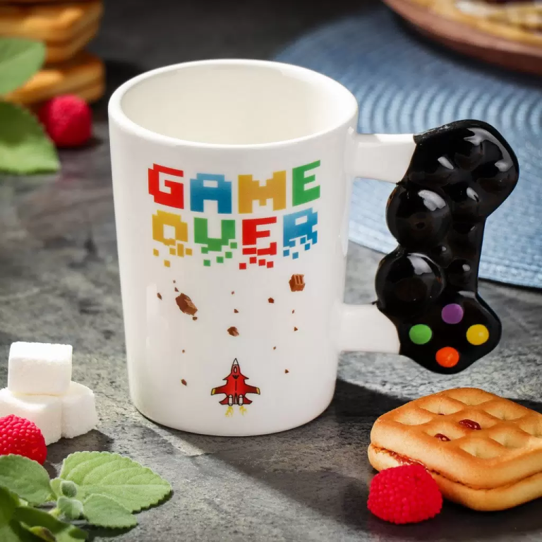 Κεραμική Κούπα 3D Game Over με Χερούλι Χειριστήριο 350ml