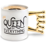Κεραμική Κούπα με Λαβή σε σχήμα Κορώνα 350ml - Queen of Everything Crown Mug