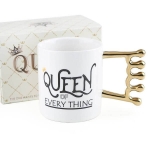 Κεραμική Κούπα με Λαβή σε σχήμα Κορώνα 350ml - Queen of Everything Crown Mug