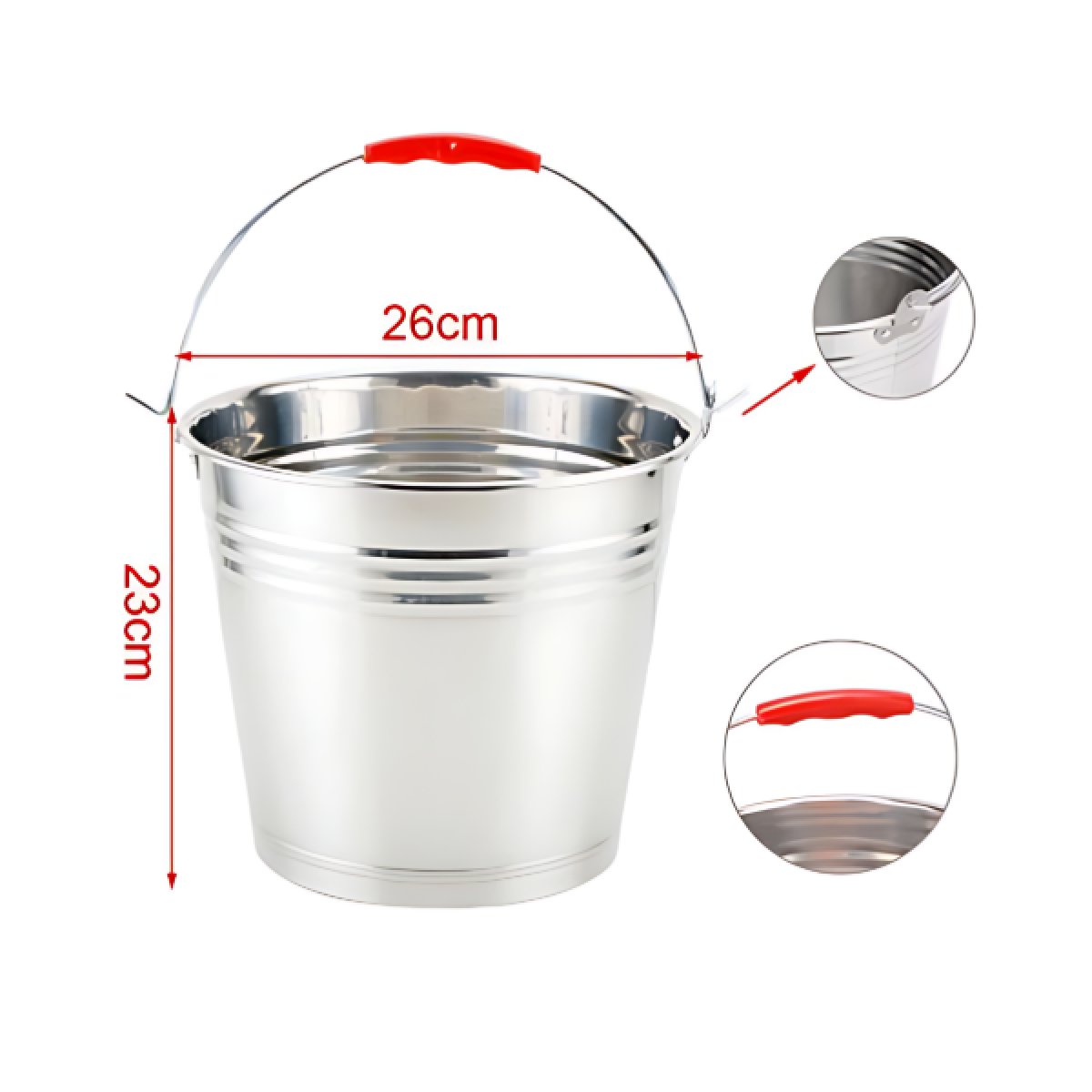 Κουβάς inox με λαβές 26x23cm 7L 5403416 - Image 2