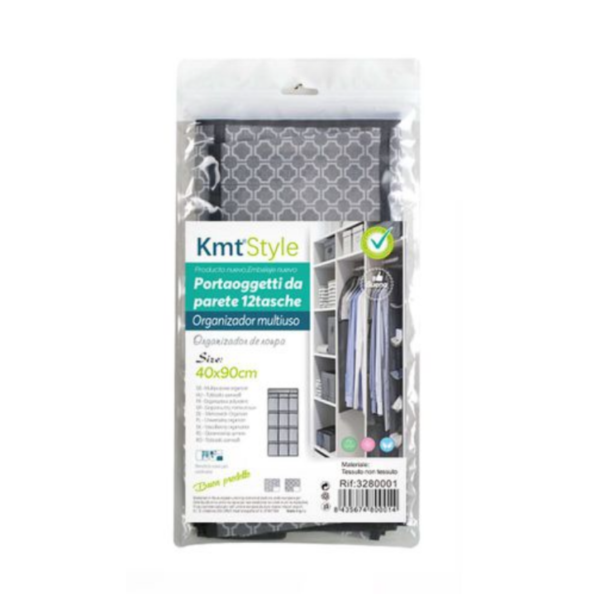 Κρεμαστή Θήκη Οργάνωσης 12 Θέσεων 40x90cm Kmt Style 3280001