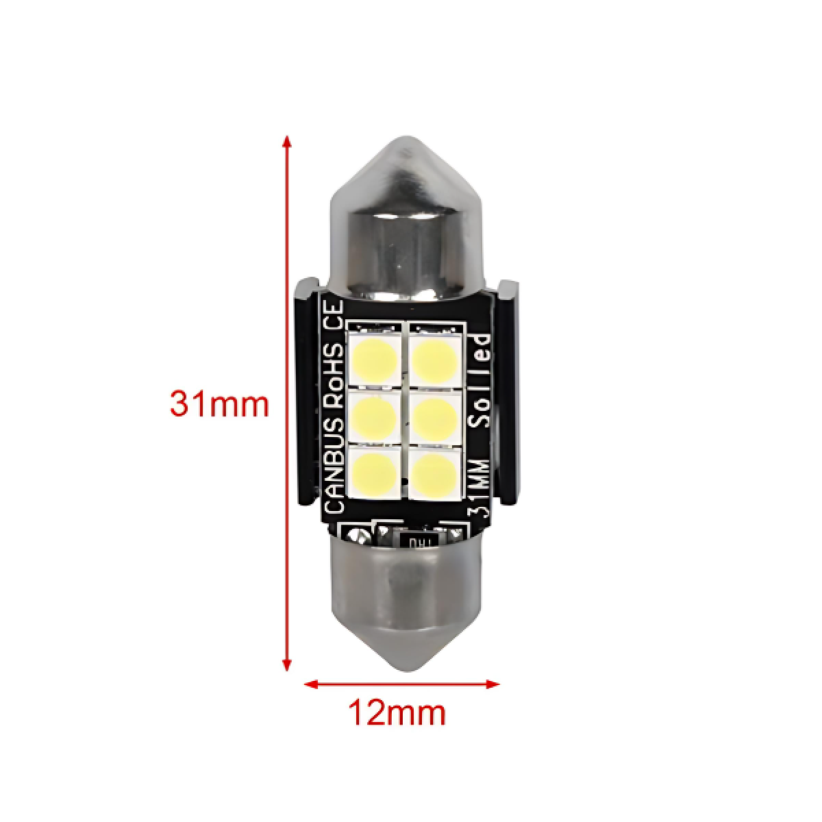 Λάμπα αυτοκινήτου 12-24V 3030 6SMD 360lm 6500K 31x12mm - 2000453 1τμχ - Image 2