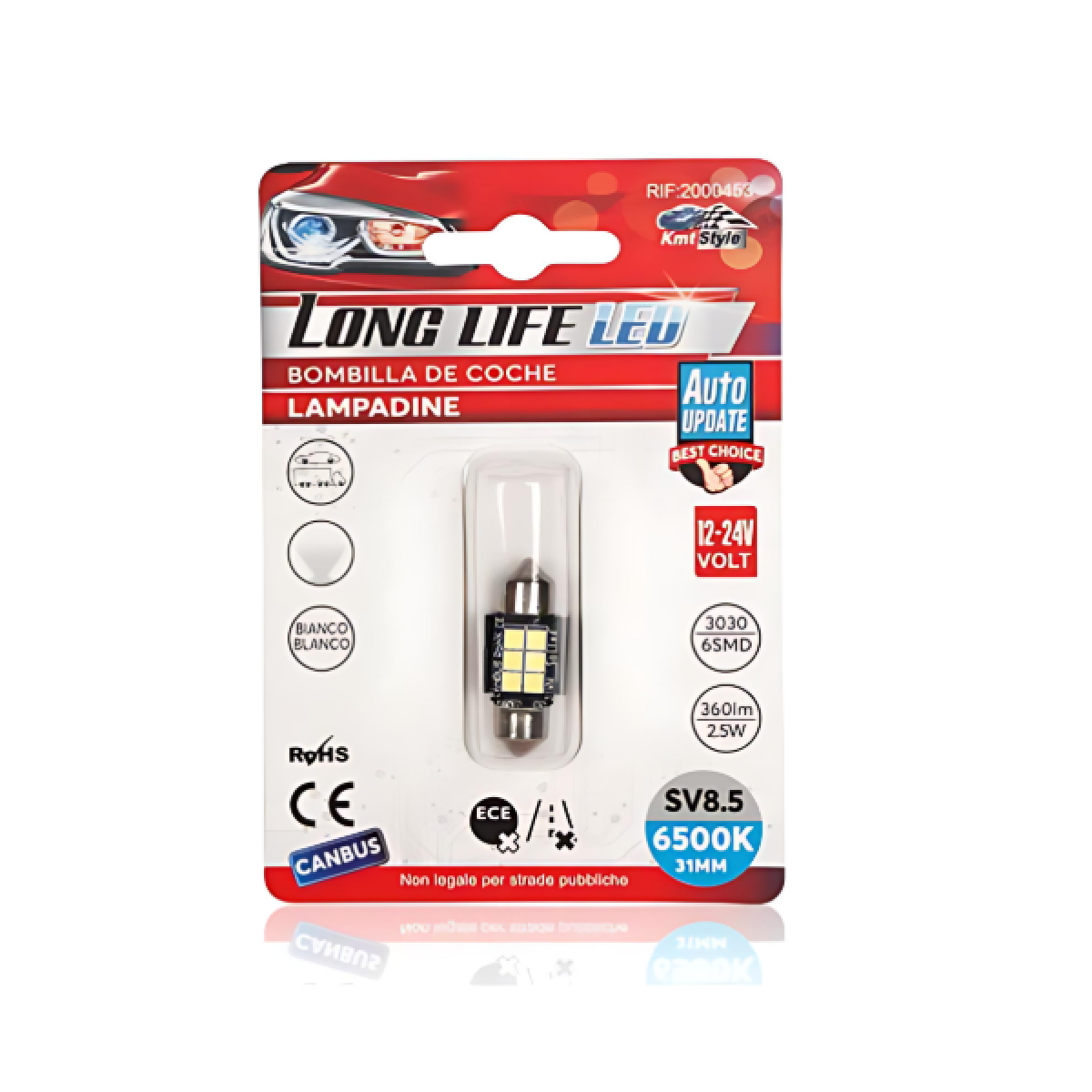 Λάμπα αυτοκινήτου 12-24V 3030 6SMD 360lm 6500K 31x12mm - 2000453 1τμχ - Image 3