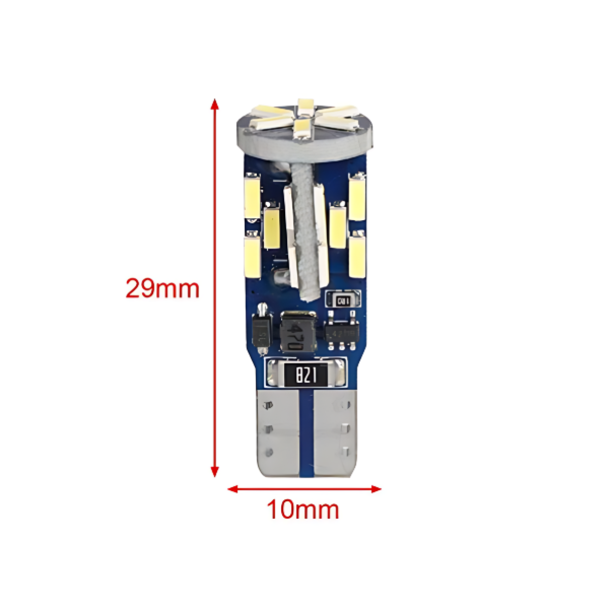 Λάμπα αυτοκινήτου 12-24V 4014 30SMD 300lm 6500K T10 29x10mm - 2000440 1τμχ - Image 2