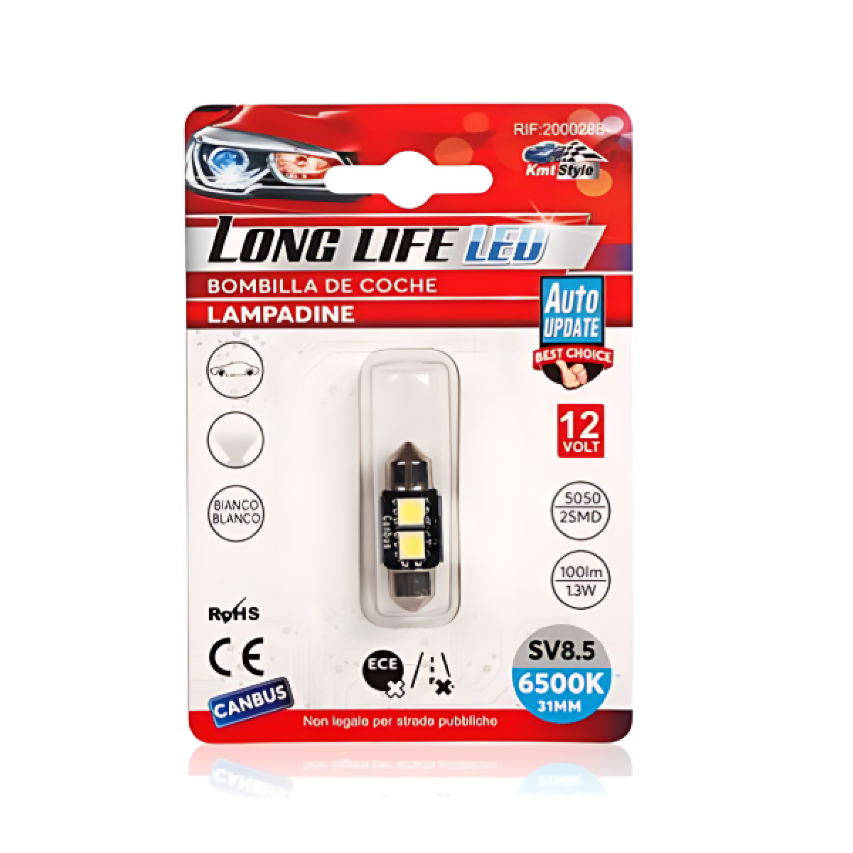Λάμπα αυτοκινήτου 12V 5050 2SMD 100lm 6500K 31x12mm - 2000288 1τμχ - Image 3