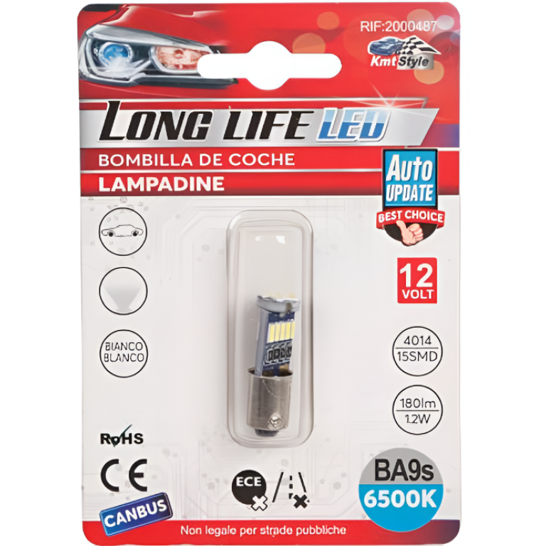Λάμπα Αυτοκινήτου LED BA9s 15 SMD 12V 1.2W Canbus Λευκή Kmt Style 2000487