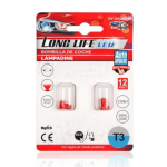 Λάμπες LED Αυτοκινήτου T3 COB Κόκκινο 12V 0.6W 2 Τεμάχια Kmt Style 2000467
